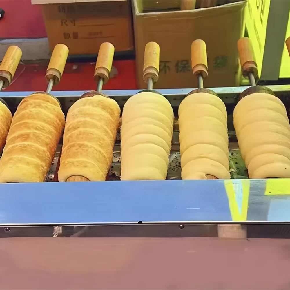 With 8 Roller Electric Hungarian Chimney Cake Maker Chimney Cake Rolls Grill Oven Machine Waffle Maker Bread Roll Baking Machine 6