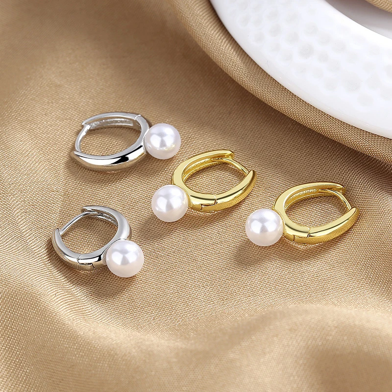 Korean Version Pearl High-end Feeling Light Luxury Trendy Temperament D-letter Atmospheric Earrings For Women Jewelry