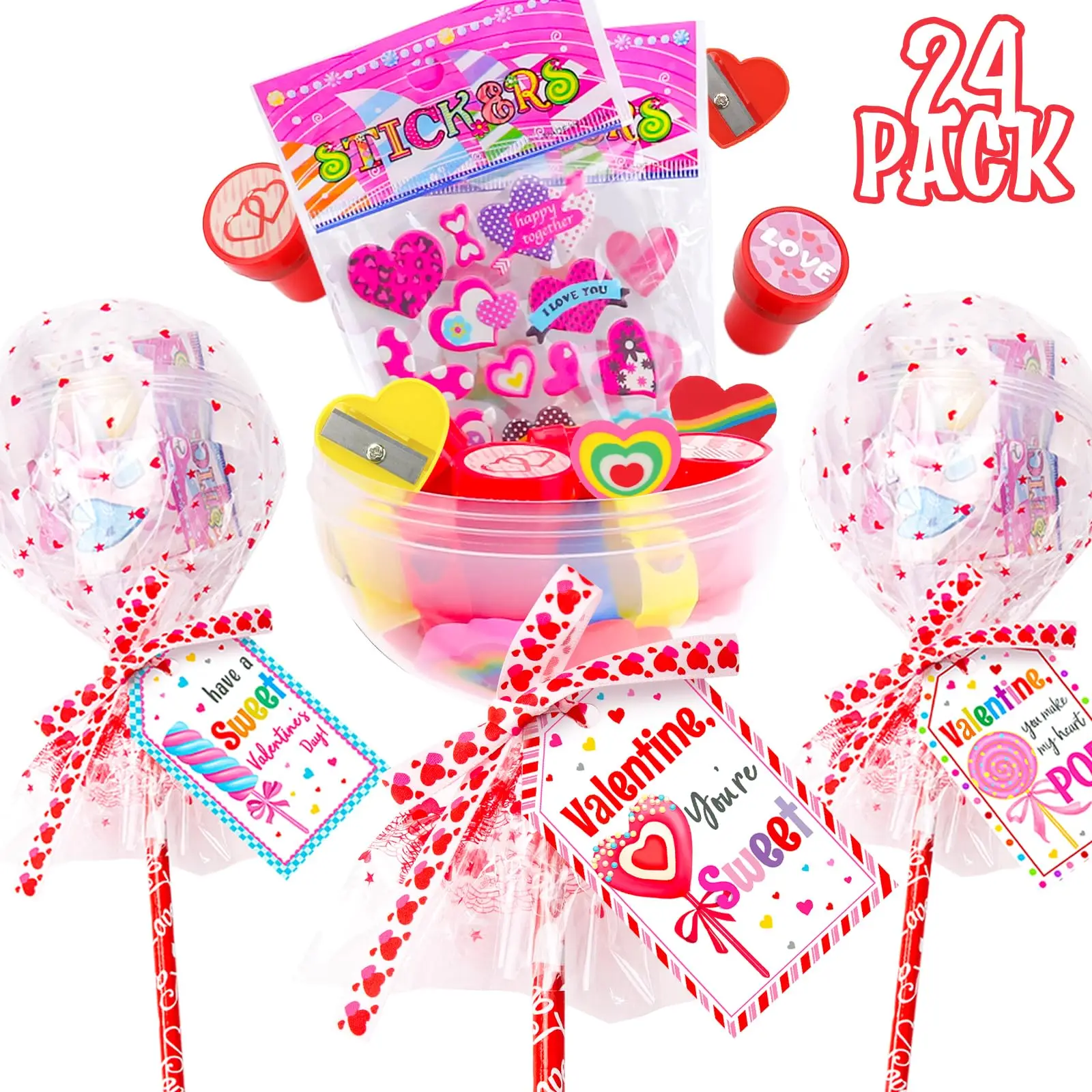 24pcs-valentines-day-gifts-for-kids-24-pack-giant-lollipop-shaped-stationery-set-for-classroom-exchange-school-kids-party-favors