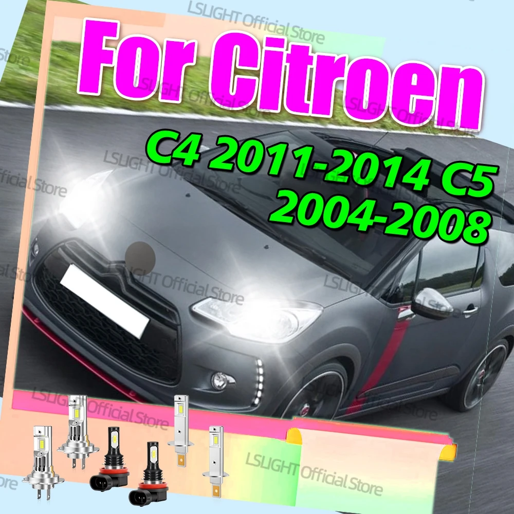 2/6x For Citroen C4 2011-2014 C5 2004-2008 LED Headlights 3570 CSP Fog Lamp Bulbs 6000K Super Bright Lampada 12V Plug-N-Play