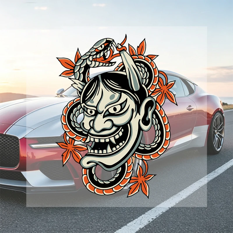 Car Stickers Decorative Oni Vinyl Decal Waterproof Die Cut Removable for Fuel Tank Gas Cap Trunk Window Auto Decor