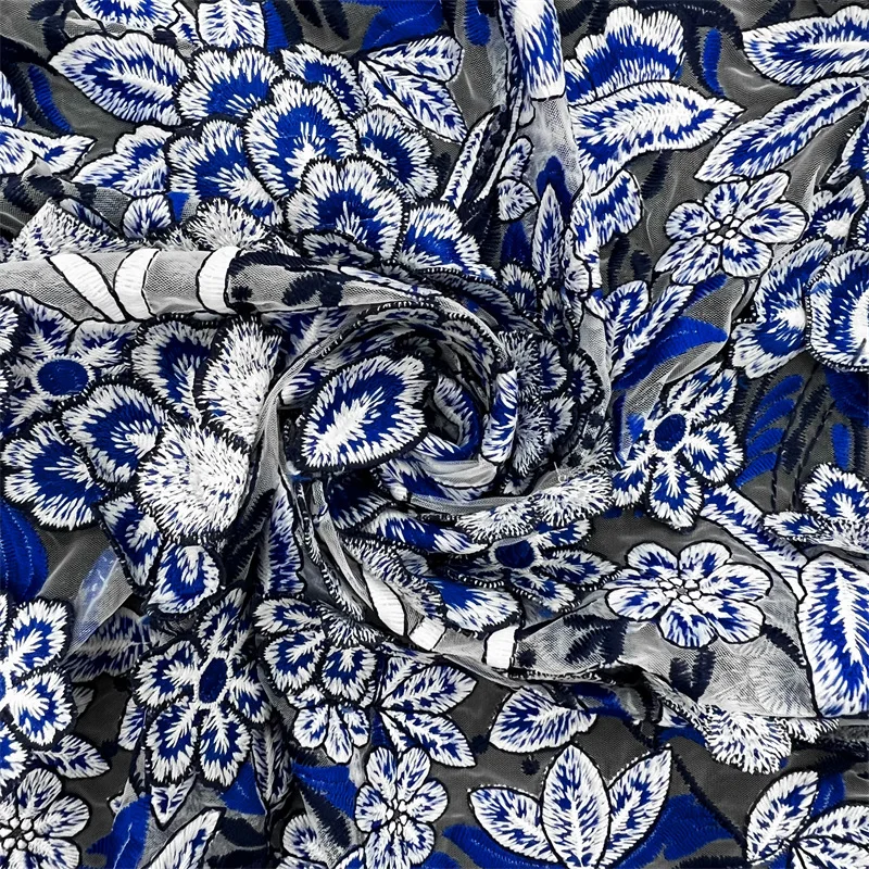 1 jard niebiesko-białej koronk – Sewing Embroidery Fabric recenzja i cena