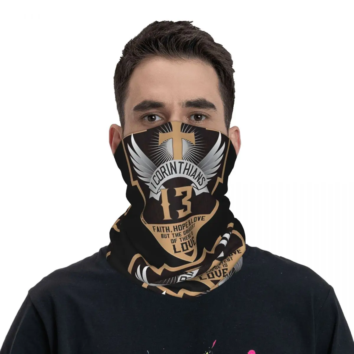 Bandana unisexe de style motard pour adultes, écharpe pour le visage corinthiens, col croisé, club de moto, randonnée, hiver