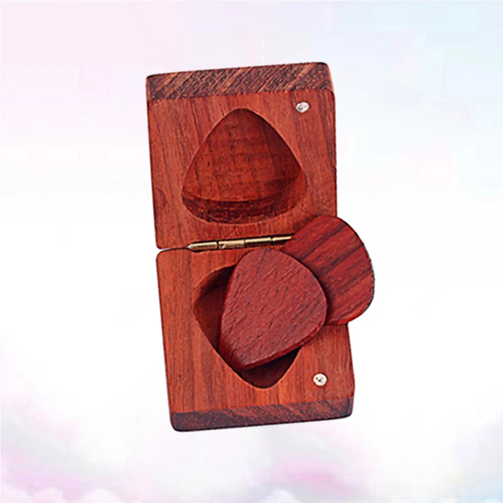 

Guitar Holder Case Thumb Plectrum Picks Bamboo Container with Plectrums