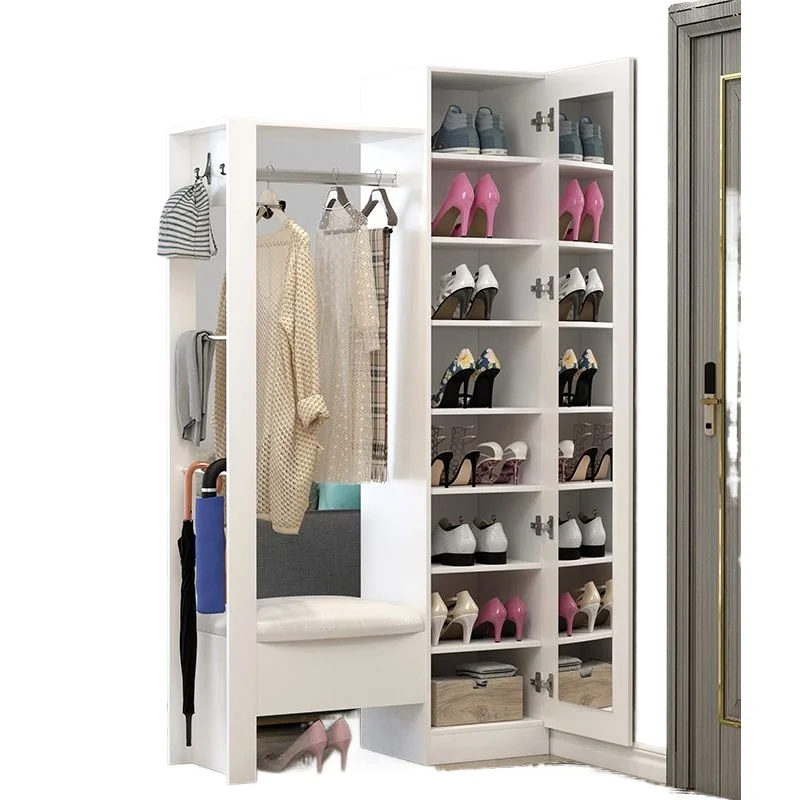 Modern simple household multi-functional large space foyer cabinet living room partition cabinet entry porch cabinet with mirror