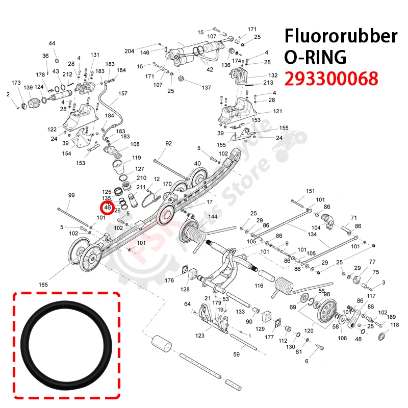 STEERING COLUMN FKM O-RING,FOR CAN-AM DS 650 OUTLANDER 330 400 650 800 1000 RENEGADE & SEA-DOO SPARK ACE 900 SKI-DOO,293300068