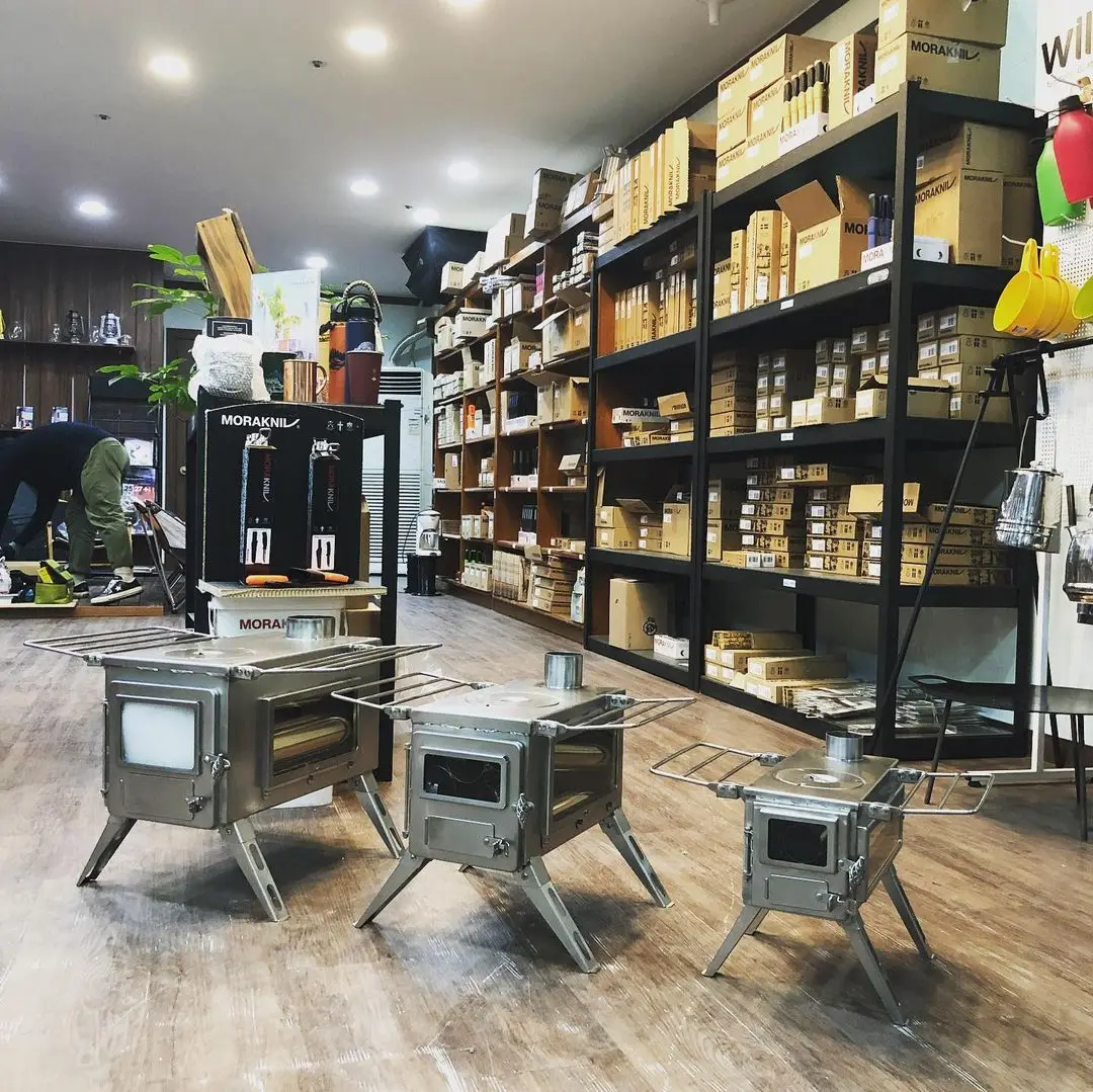 

Portable Stainless Steel Nomad View M Sized Cook Camping Tent Stove for Outdoor Cooking Camping Trips and and Picnics