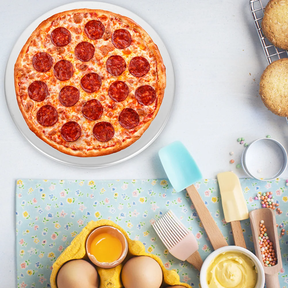 

1Pc Thickened Round Aluminium Pizza Pan Nonstick Baking Tray Household Cake Oven Plate