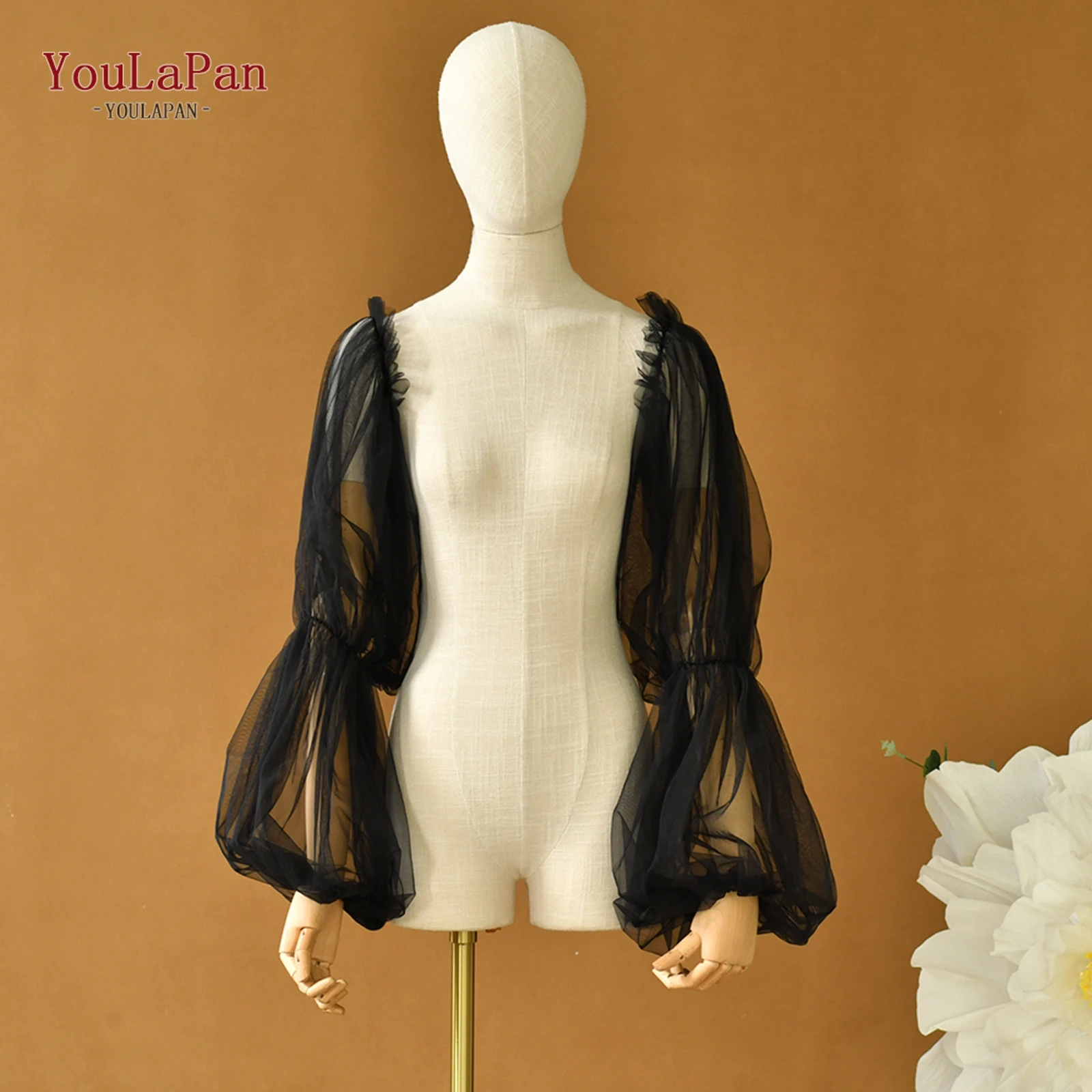 TOPQUEEN MM26 Fashionable And Popular Styles Black Puff Sleeve Ladies Long Gloves Wedding Matching Personalized Dress Matching