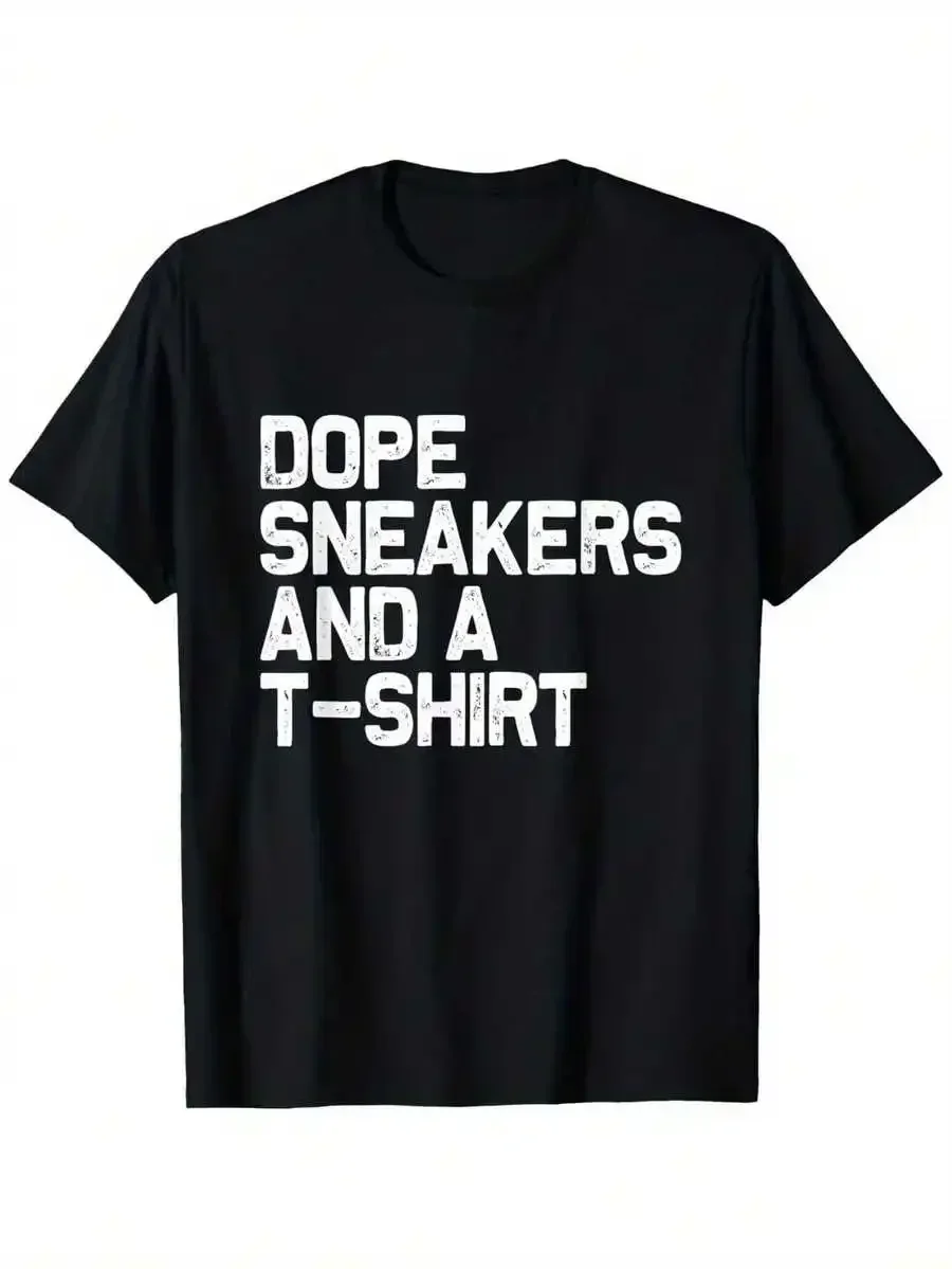 Unisex Casual Graphic T-Shirt - 100% Slightly Elastic Round Neck Tee With Dope Sneakers Print, Machine Washable, Sizes S-XXXL Fo