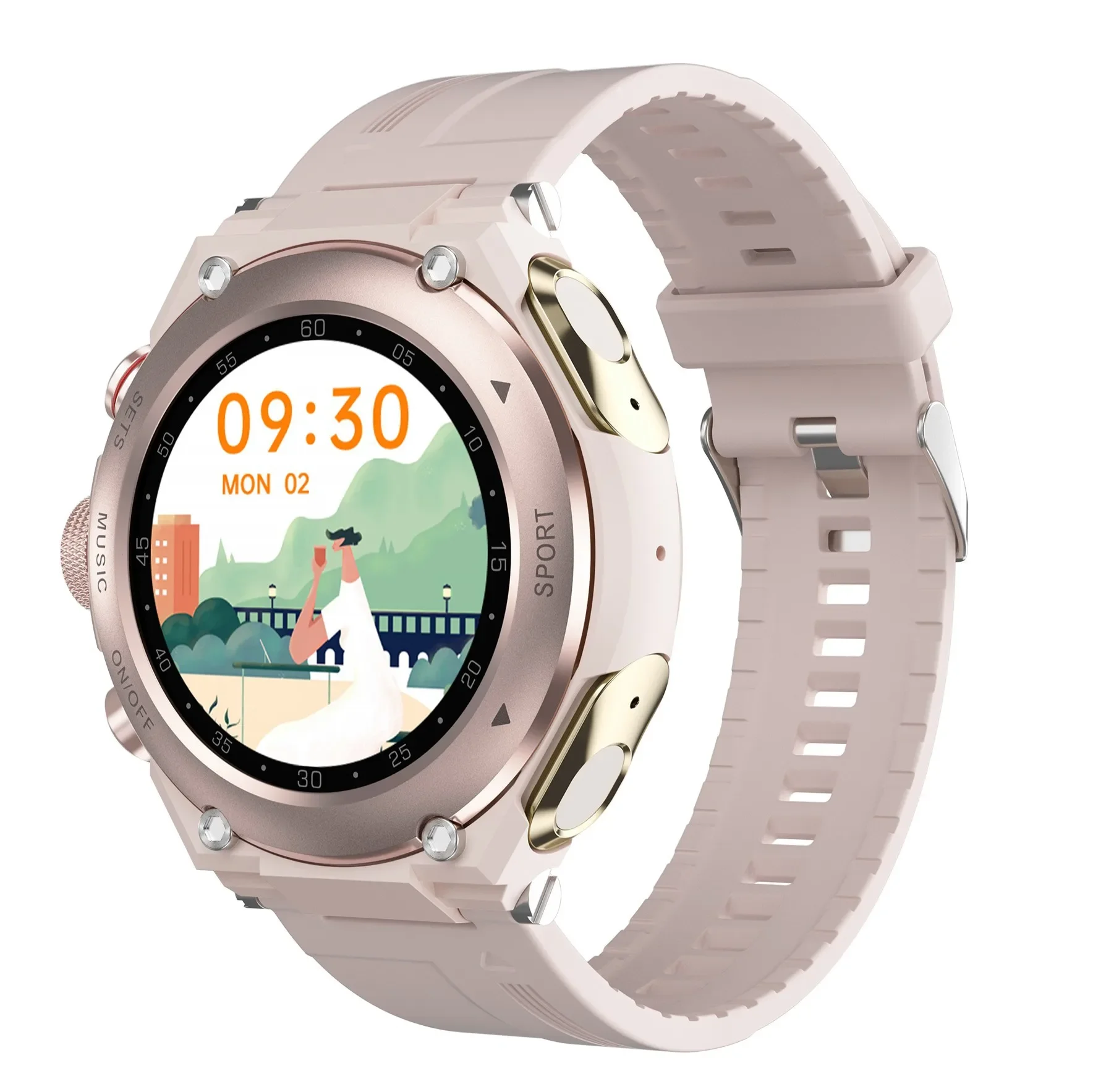 

High Quality T92 Body Temperature Sport Fitness Reloj Band Round Touch Screen 2 In 1 Smart Watch With Earphone Earbuds