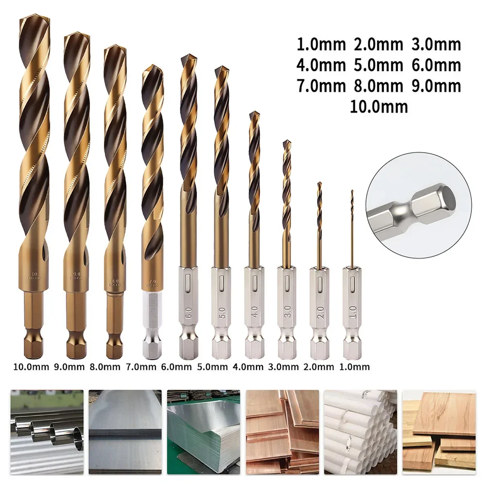 

Three Pointed Woodworking Drill Bit Set Round/Hexagonal Handle Woodworking Hole Reaming Power Tools For Wood And Metal Drilling