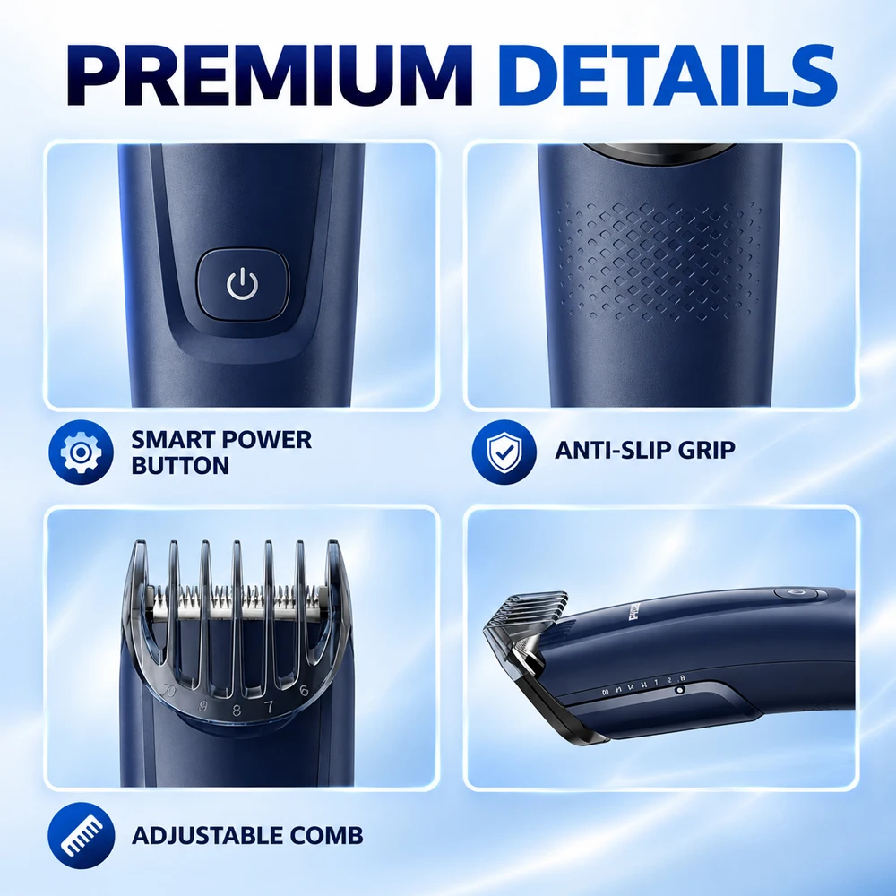 Philips Hair Clipper for Men Kids HC3688 Low Noise USB Charging Cordless Electric Cutting Trimmer Machine Home Hairdresser Tool