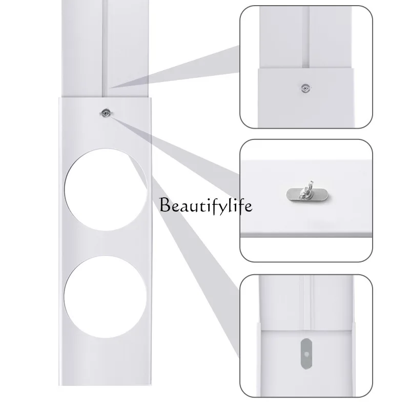 Mobile air conditioner telescopic window push-pull seal double hole windshield set accessories circular interface