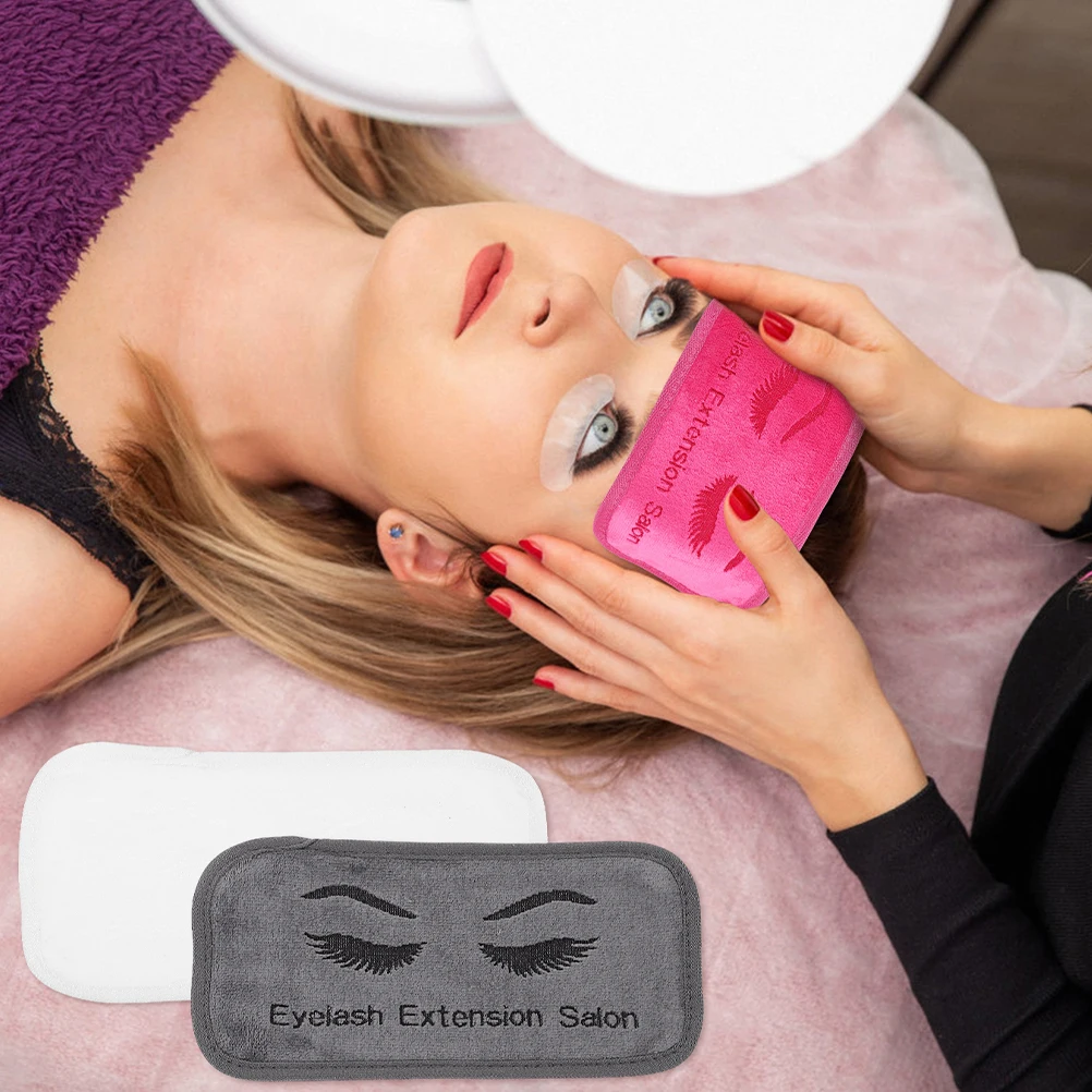 

6 Pcs Eyelash Extension Forehead Pads Fabric Soft Reusable Colored Cushions for Lash Grafting Tools White Gray False Lashes