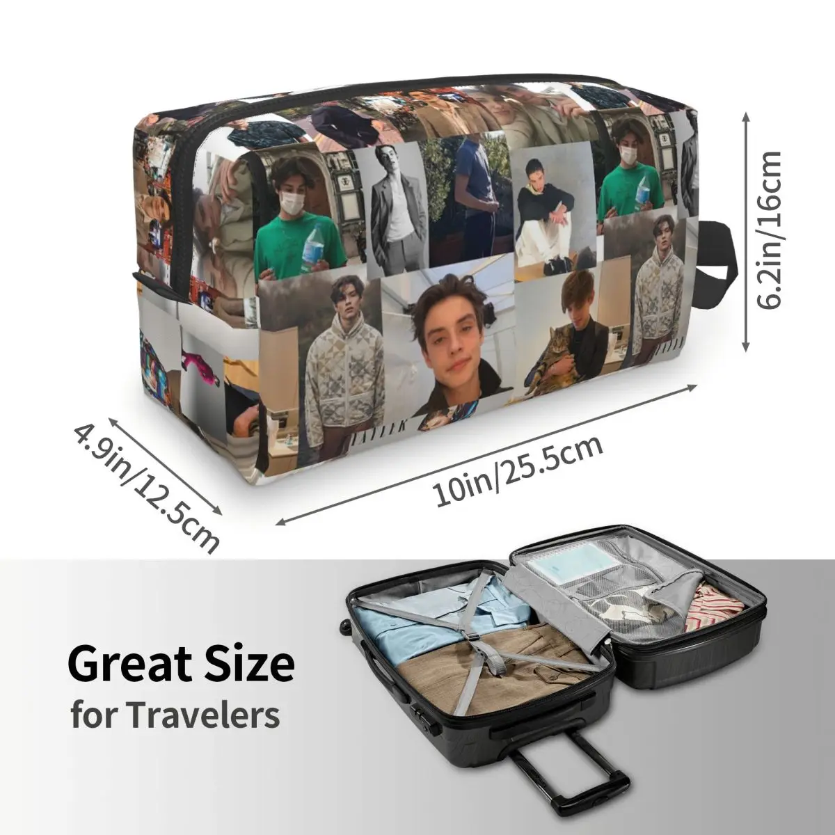 Louis Partridge Poster Makeup Bag Cosmetic Organizer Storage Dopp Kit Toiletry Cosmetic Bag for Women Beauty Travel Pencil Case