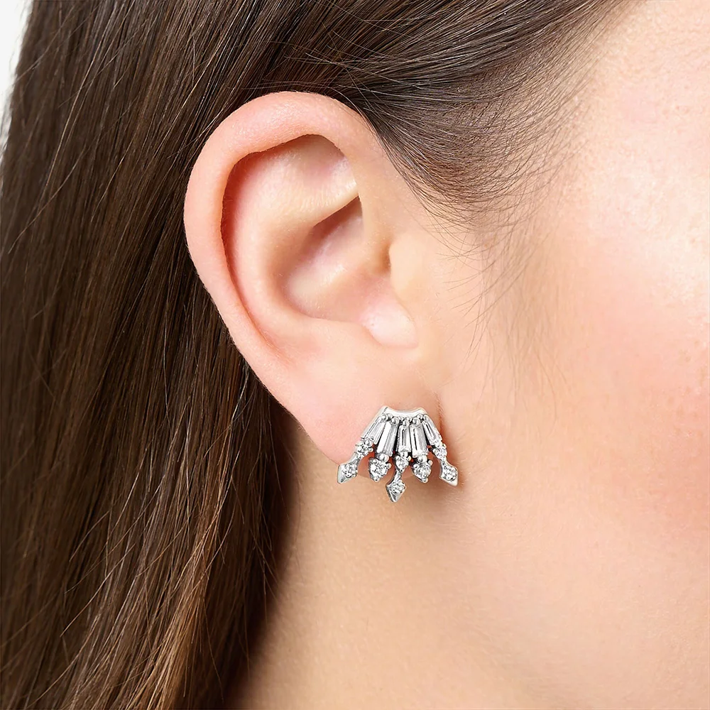 

Stud Earrings Winter Sun Rays Europe Trendy Fine Jewerly For Women Gift In Solid 925 Sterling Silver