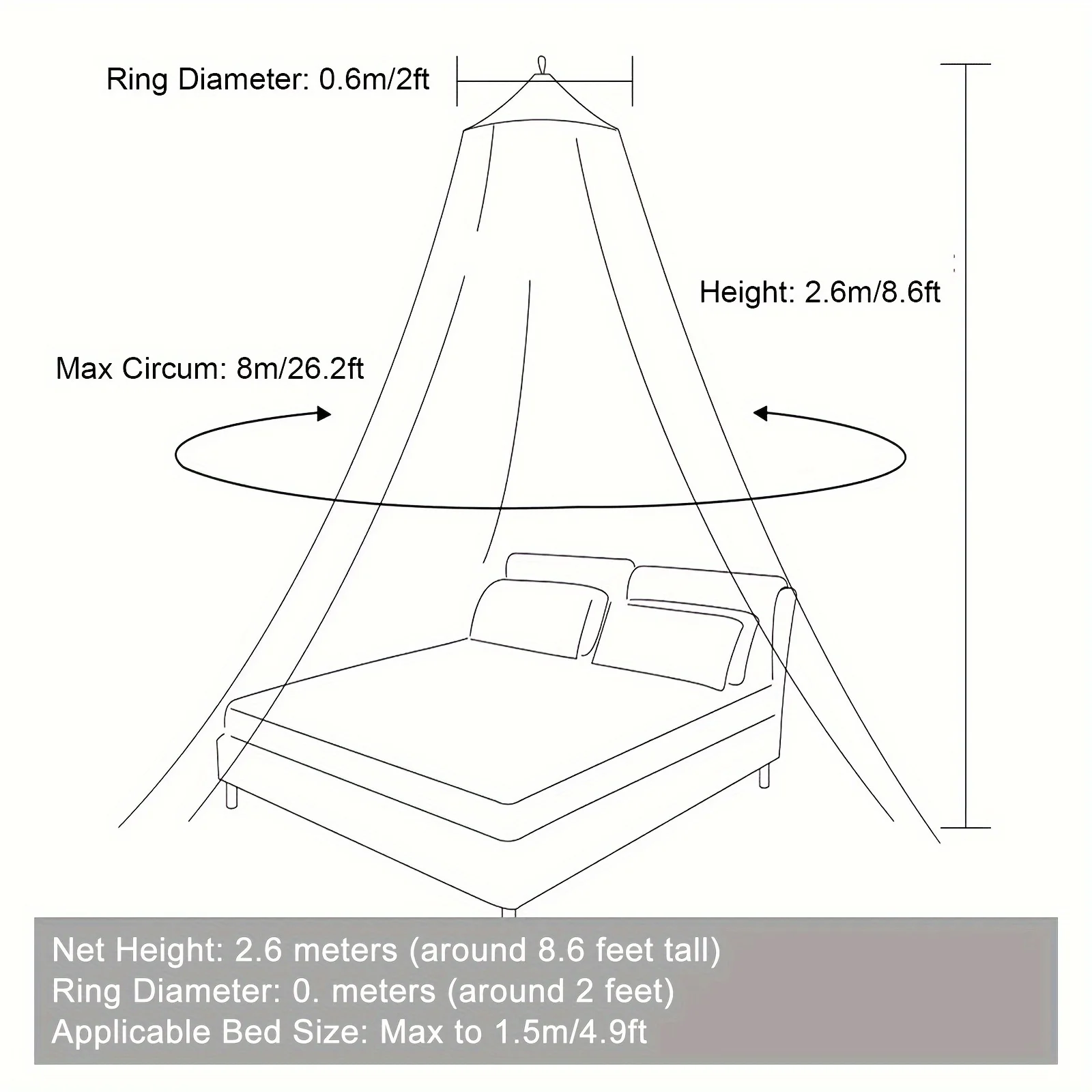 

Princess Mosquito Net Canopy - Dome Bed Tent with Fine Mesh, Summer Insect Protection for Beds, Decorative Home Bedroom Decor