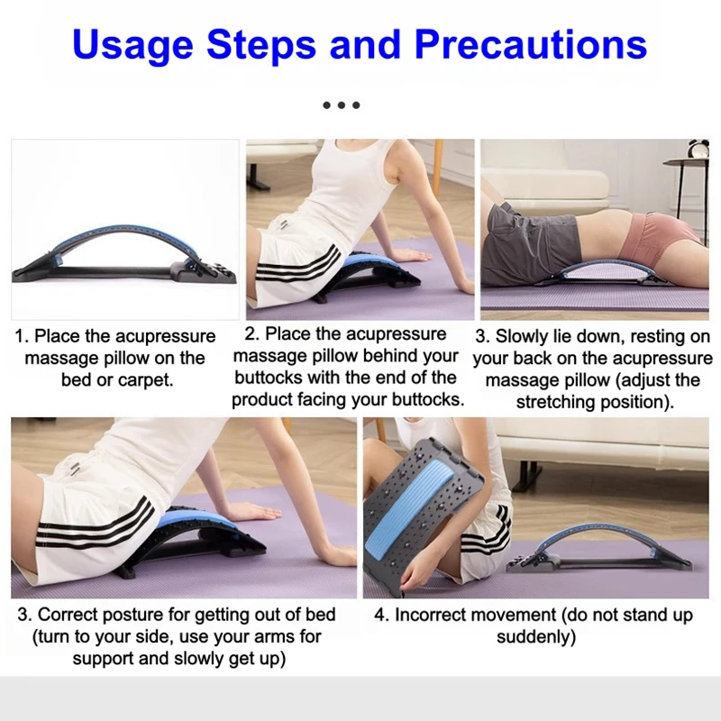 Multi-Level Adjustable Back Stretcher Lumbar Cervical Muscle Relax Stretcher Posture Massagerfor Waist Neck Spine Support  ﻿ view 5