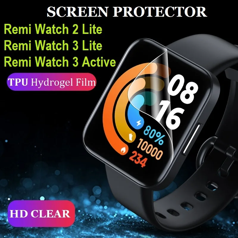 10PCS TPU Hydrogel Screen Protector for Xiaomi Redmi Watch 3 Active / REDMI WATCH 3 Lite /2Lite Smartwatch Soft Protective Film