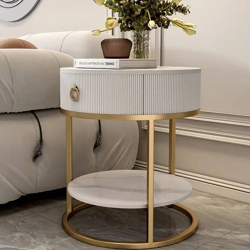 

Narrow Round Luxury Night Tables Small Minimalist Fashion Bedside Tables Modern Youth Bedroom Szafki Nocne Furniture GXR45XP