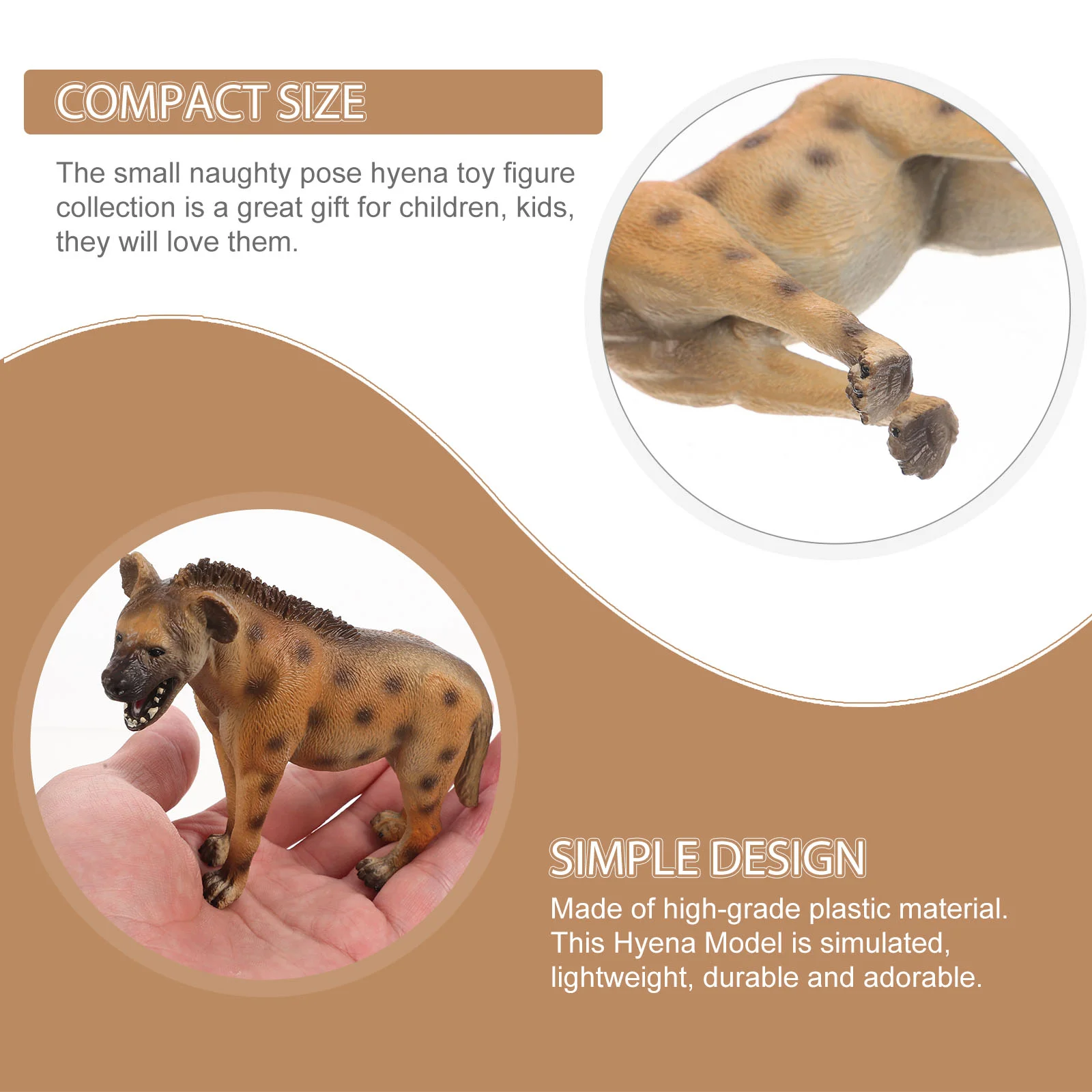 Simulation Hyena Model Desktop Decor Toys Kids Wildlife Animal Childrens Statue Cognitive Imitation