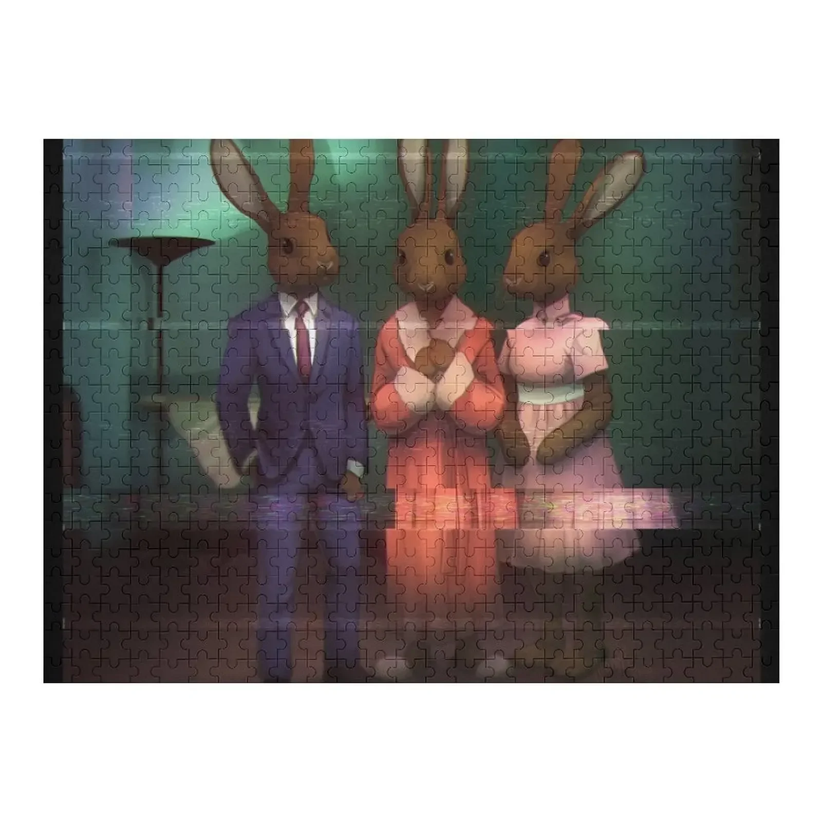 

Rabbits Jigsaw Puzzle Wooden Adults Custom Photo Customizeds For Kids Puzzle