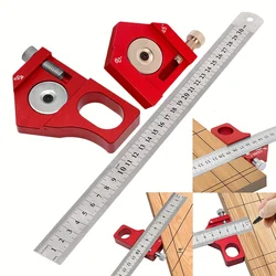 Righello in acciaio blocco di posizionamento 45/60/90 gradi angolo Scriber Line Marking Gauge lavorazione del legno Scribe quadrato per localizzatore righello