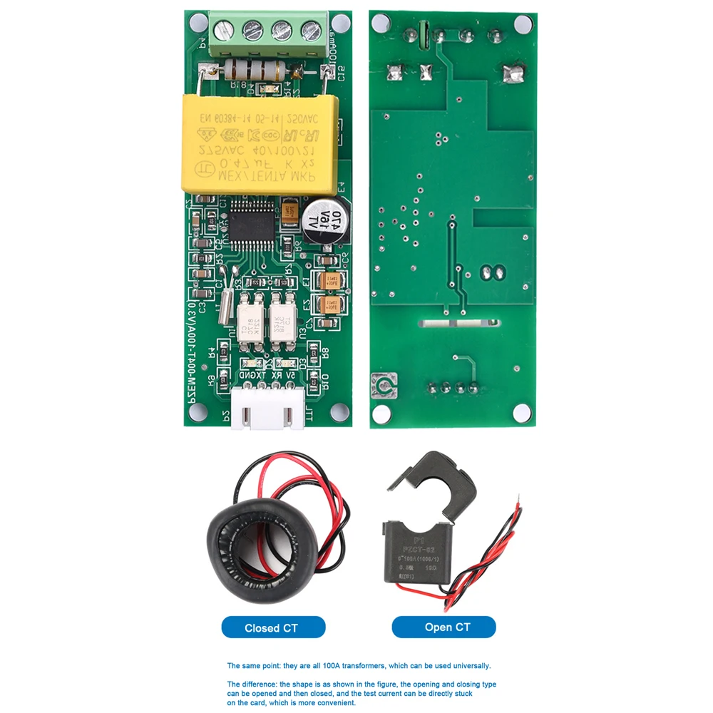 AC Digital Multifunction Meter Watt Power Volt Amp TTL Current Test Module PZEM-004T with Coil 0-100A 80-260V AC for Arduino