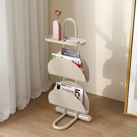 세기 중반 현대 책 랙 바닥 스탠딩 스토리지 선반 거실 침대 옆 주최자 작은 공간 책장 디스플레이 – FYMR Best5