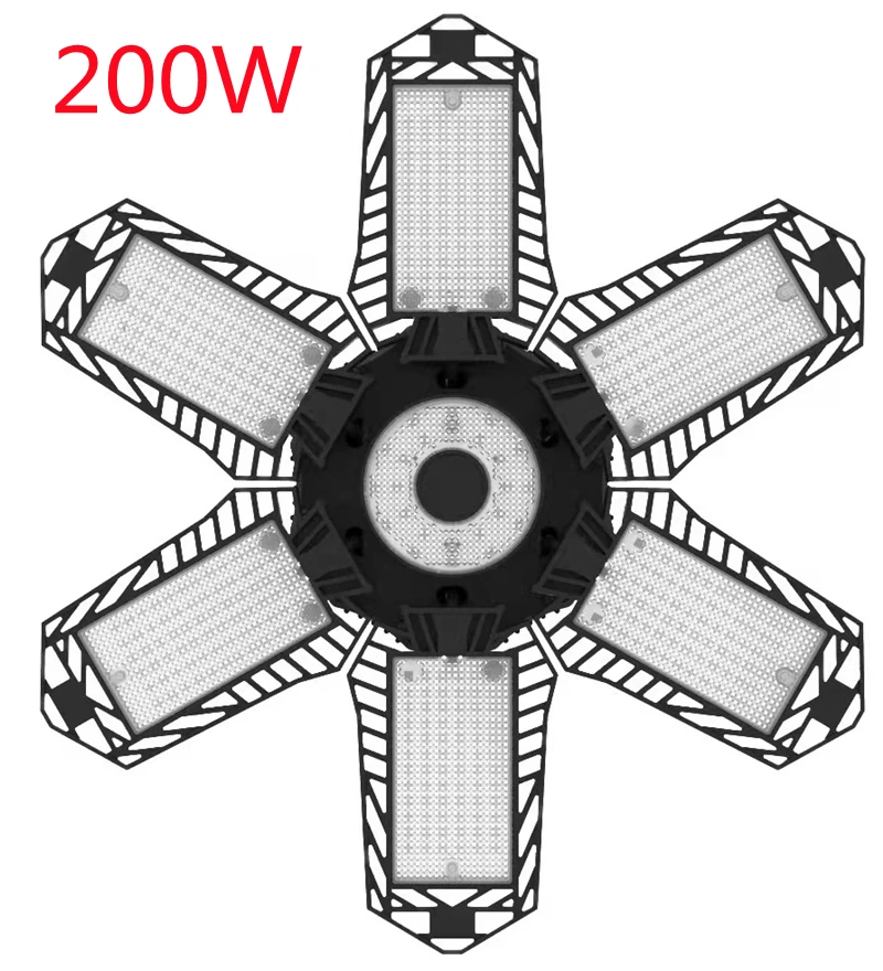 Lâmpada do teto da garagem dobrável, luz LED, luzes altas da baía, lâmpada deformável UFO, 80W, 100W, 200W, 300W, B22, E26, E27, E39, E40