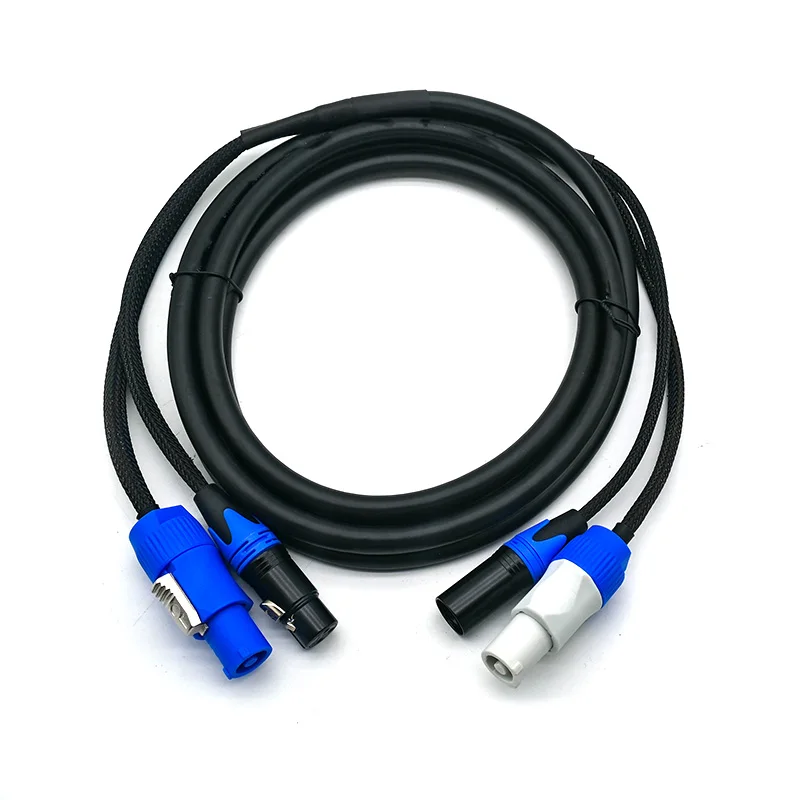 

3ft 6ft 10ft 15ft Combo Cable 3 Pin DMX Powercon Extension Cable 14AWG Power & XLR Link Cable for Stage Lighting