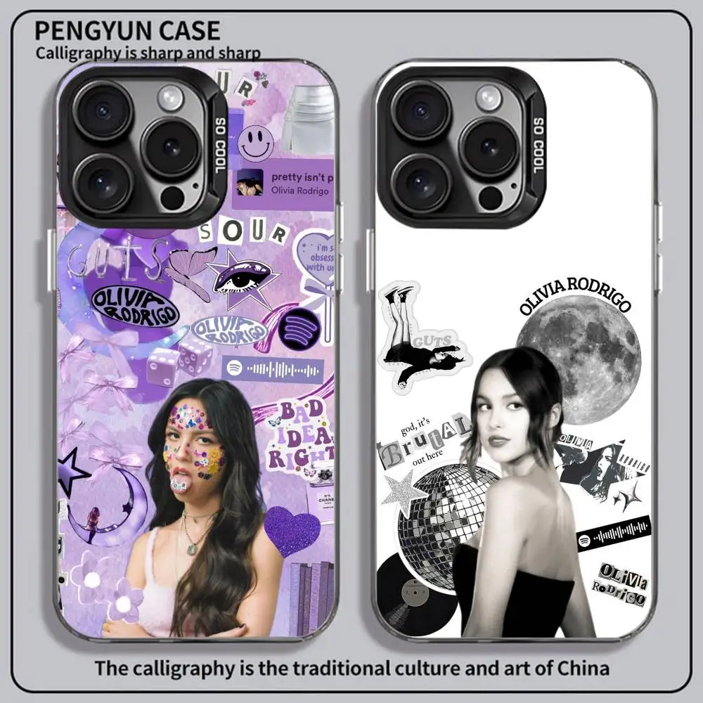 Singer O-OliviaL Isabel R-RodrigoS funda de teléfono para iPhone 11-16 Pro Max colorido antideslizante chapado con huellas dactilares