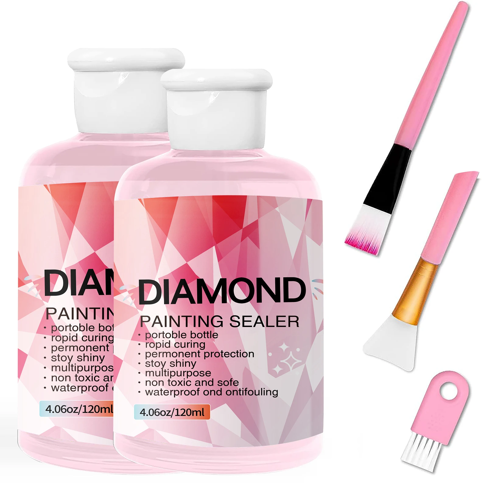 

Diamond Painting Sealer Glue Kits 120ML with 3 Pcs Brushes Puzzle Glue Diamond Painting Accessories and Tools for Adults