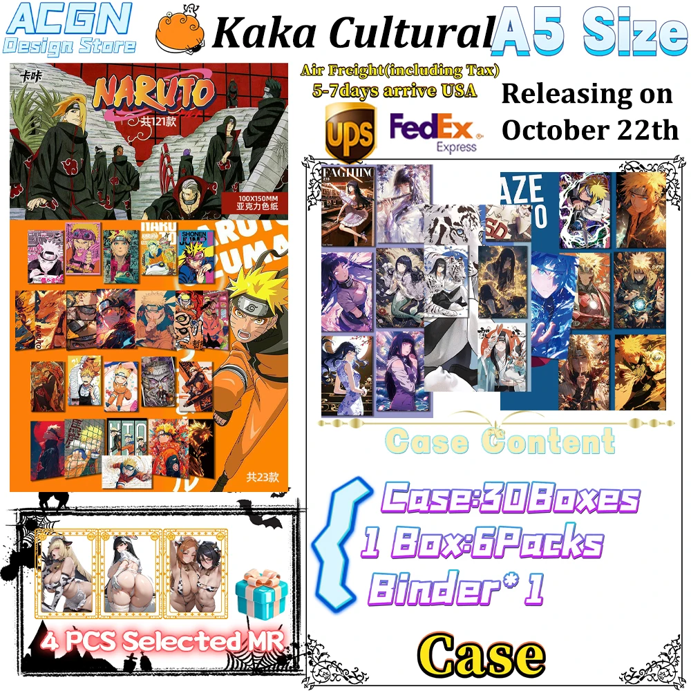 

2025 новейший чехол, оптовая продажа, Культурная и креативная доска Кака X Наруто, Саске Сакура, торговое произведение искусства, CCG TCG, подарок для хобби