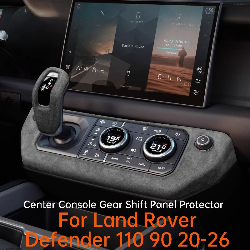 

For Land Rover Defender 110 90 20-26 Center Console Gear Shift Panel Frame Suede Gear Shift Knob Protector Cover Accessories