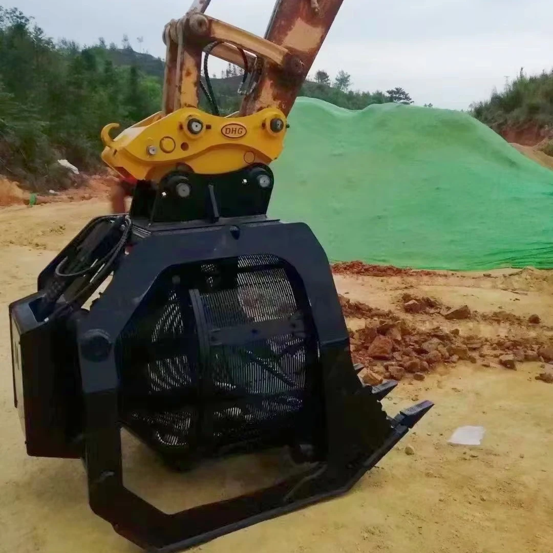 DHG-08 Precise Rotating Soil And Debris Screening Screen Bucket With Q355B Material For 20 Ton Excavator