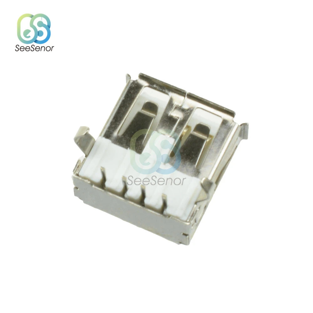 10 Cái/lốc USB Loại Tiêu Chuẩn Cổng Nữ Hàn Jack Cắm Cổng Kết Nối PCB Ổ Cắm USB-A Loại 4Pin