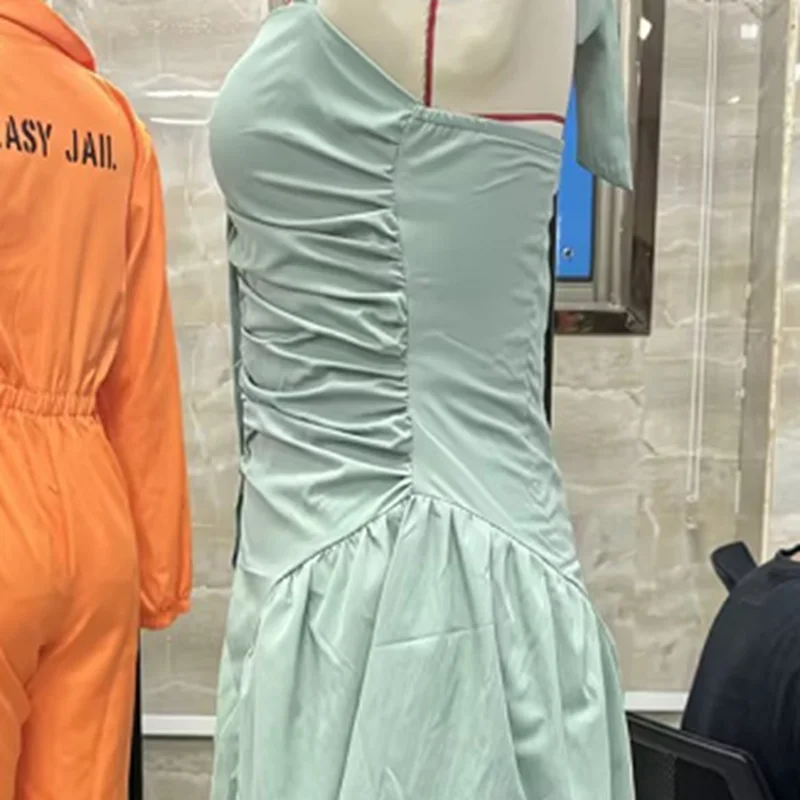 Damska Sukienka Mini w Stylu Vintage z Falbankami, Dekolt typu Halter, Jednolity Kolor, Guziki z Przodu, Marszczony Gorset w Talii, Letnia Sukienka na Imprezę, Wysoka Jakość