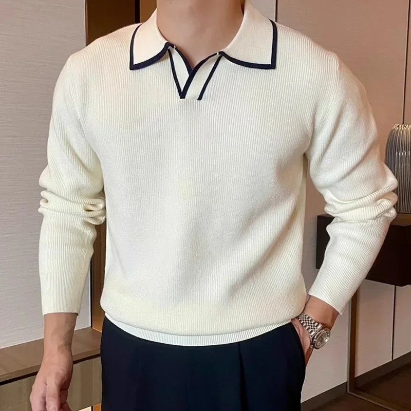 

Casual Style Men's Knitted Sweater Trendy Brand Warm Top For Autumn Winter 2026 New Arrival Fashionable Loose Fit Long Sleeve