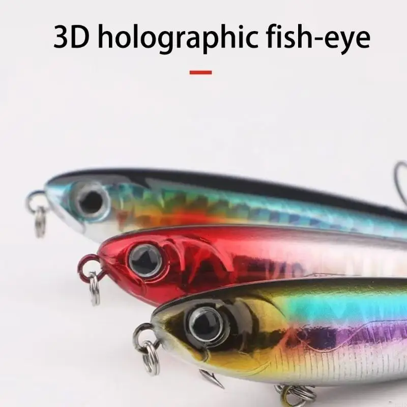 طُعم صيد السمك بوبر مع خطاف ثلاثي المياه المالحة يمشي الكلب مع طعوم صناعية #3