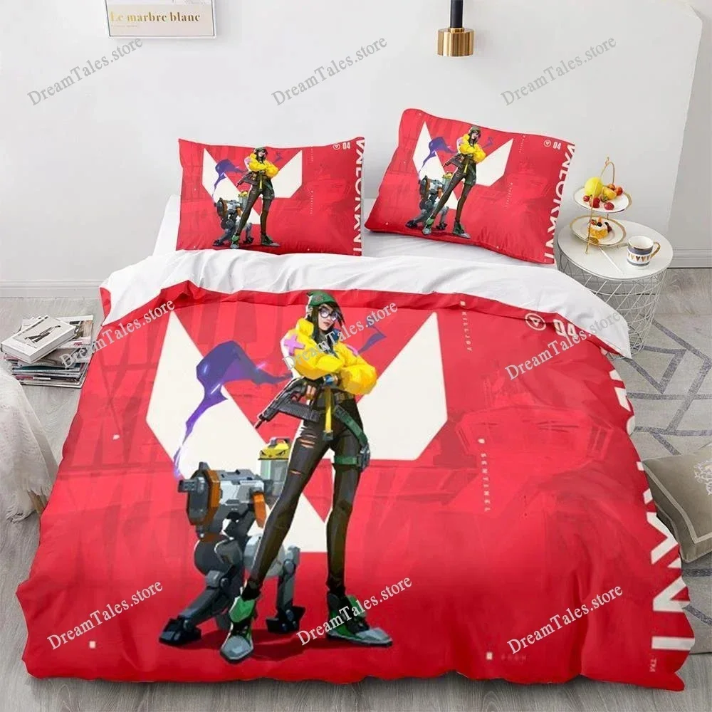 

New Valorant Neon Bedding Set Single Twin Full Queen King Size Bed Set Adult Kid Bedroom Duvet Cover Sets 3D Print Game Anime369
