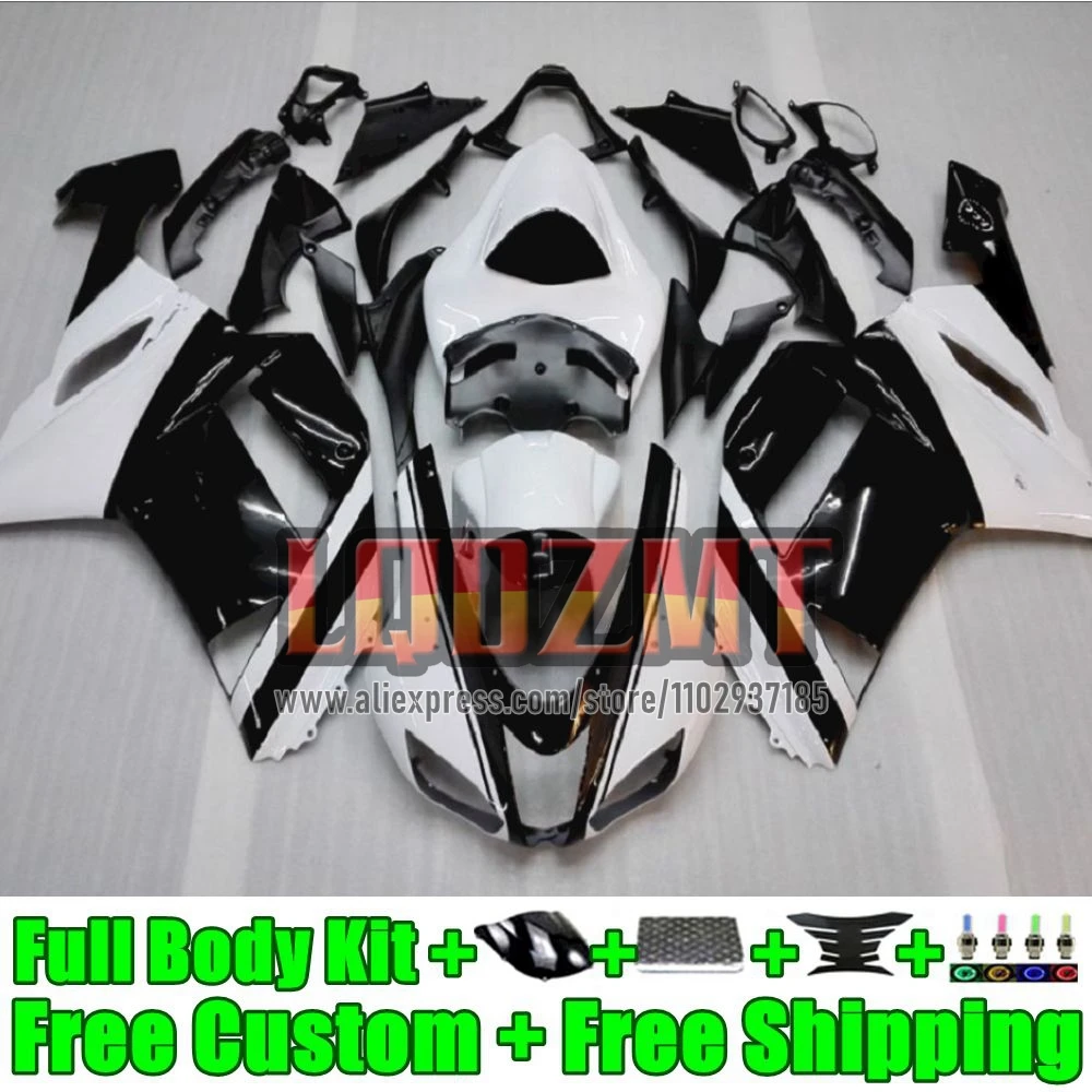 Injection Body For KAWASAKI NINJA ZX-6R ZX636 39No.13 ZX 636 6R 6 R black white ZX-636 ZX6R 2007 2008 600CC ZX600 07 08 Fairing