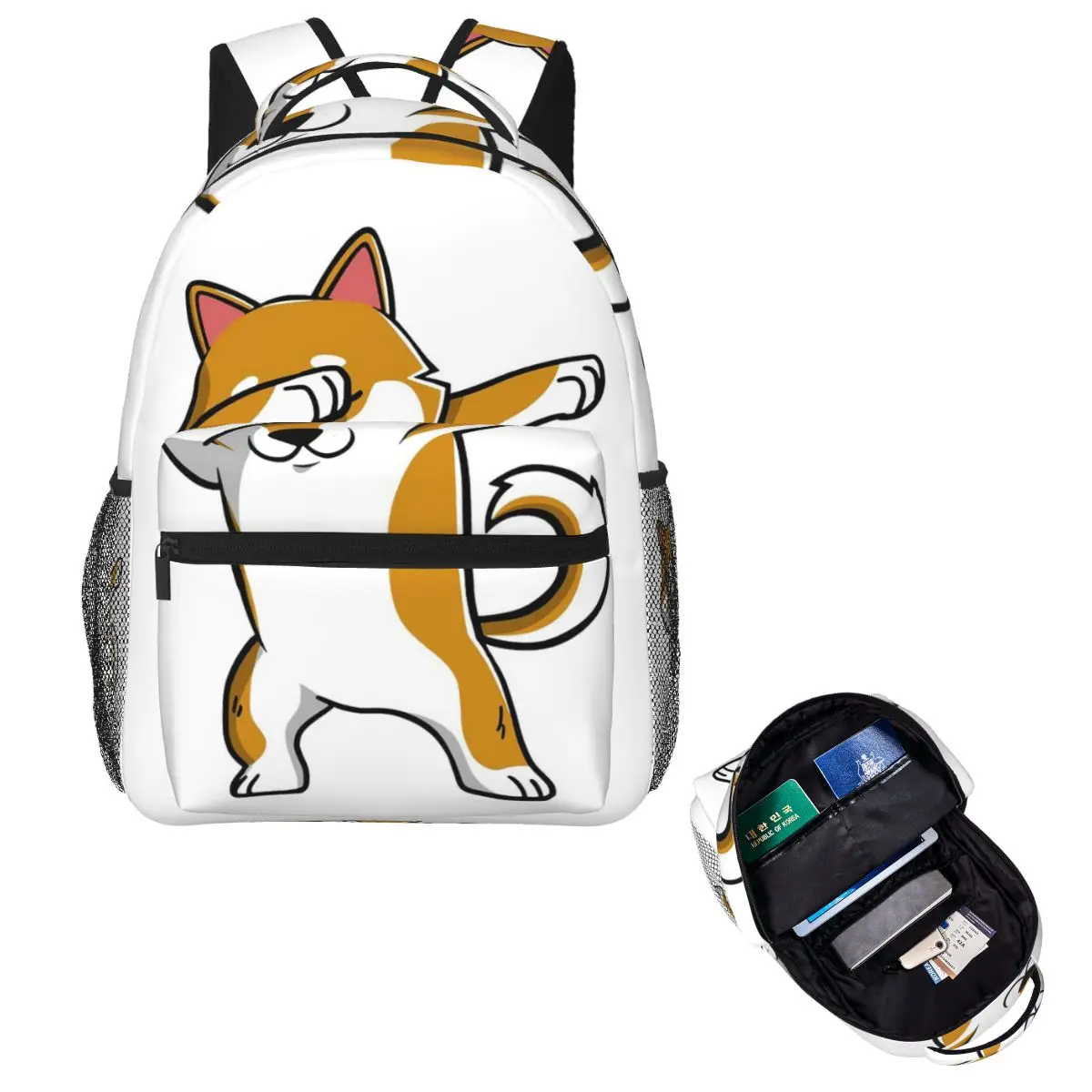 

Dabbing Shiba Inu Japanese Dog Student Backpack School Bag Hiking Travel Daypack for Boys Girls Fashion Bookbag Shoulder Bags