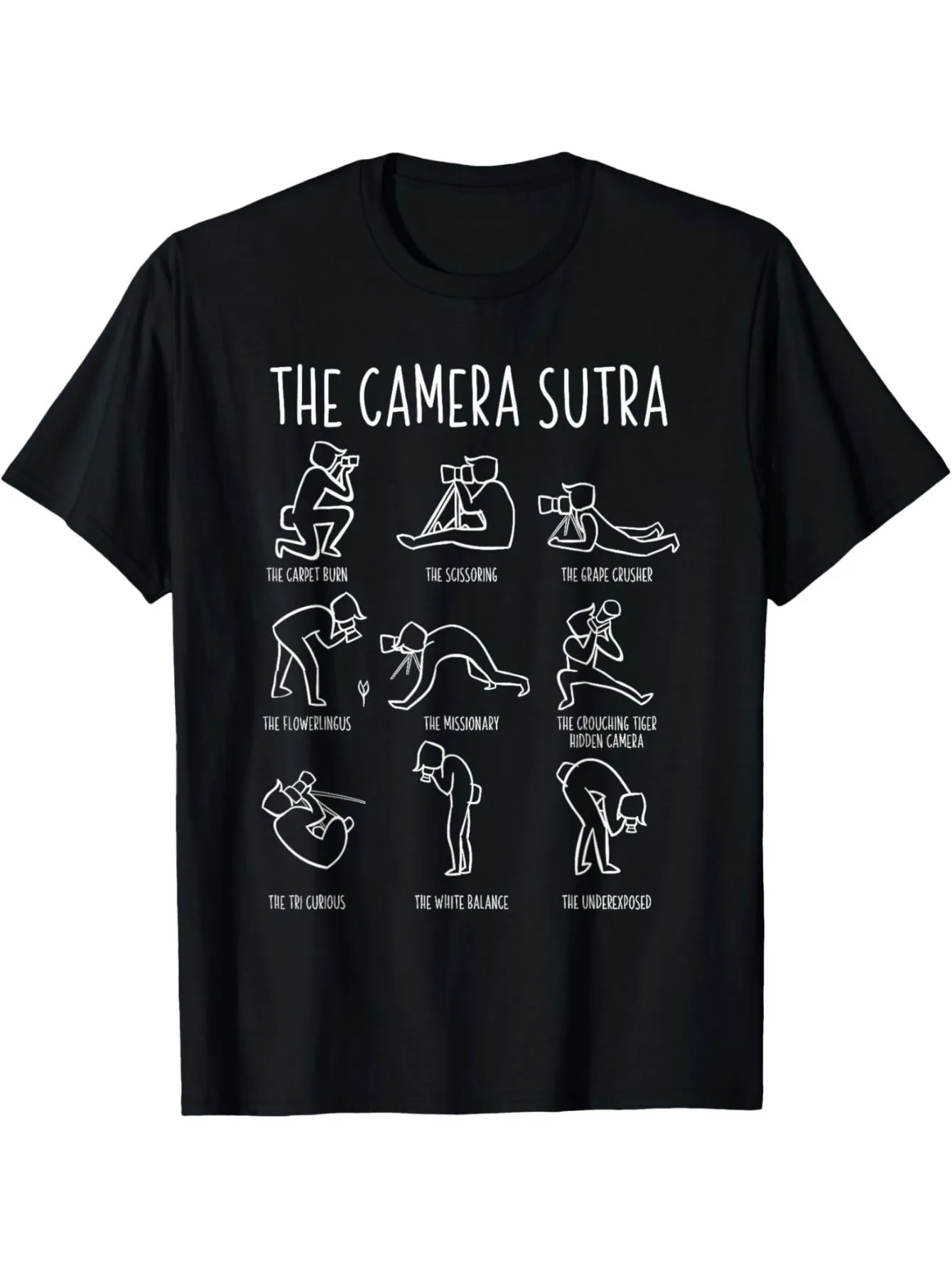 Funny Photographer Men T-Shirt Black Cotton Tee with Humorous Camera Poses Scripture Design, Regular Fit Casual Shirt