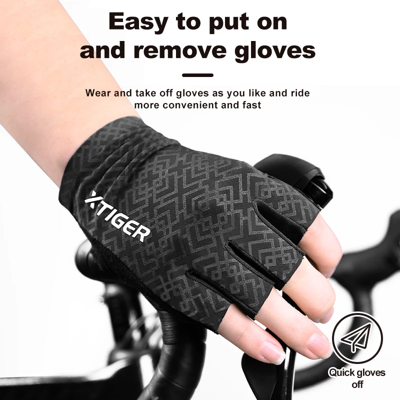 Cycling Anti-slip Anti-sweat Men Women Half Finger Gloves Breathable Anti-shock Sports Gloves Bike Bicycle Glove Run Fitness Spo