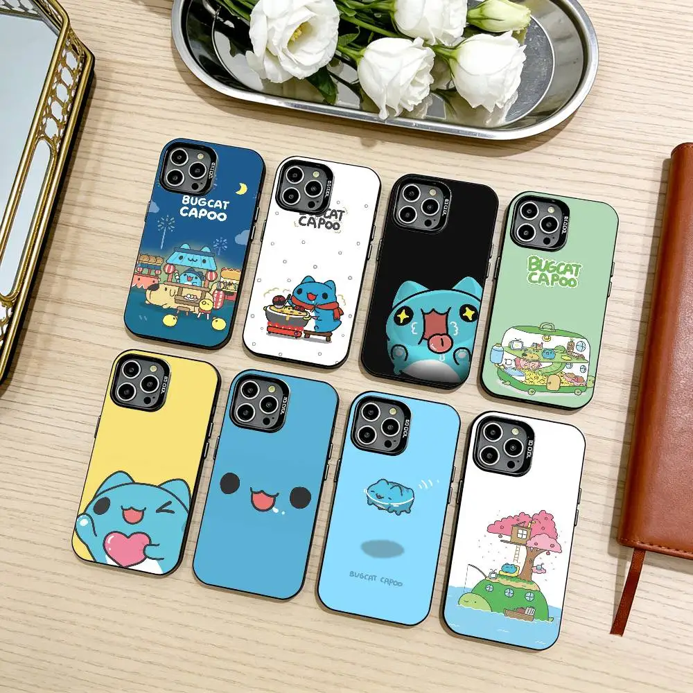

Bug Cat C-Capoo Phone Case For iPhone17,16,15,14,13,12,11 Plus,Pro Max Black Candy silver phone case