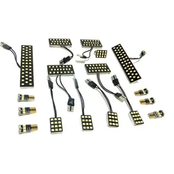 July King LED Car Interior Reading Lights Case for Toyota Alphard Vellfire 20# Series 2008-2014, 6000K Car Dome Map Light,17 pcs