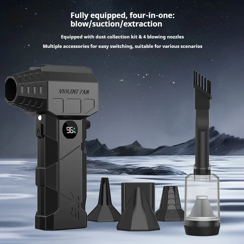 X5 مروحة تربو بدون فرش 240 وات عالية السرعة محمولة 8000 مللي أمبير قابلة لإعادة الشحن 57 متر/الثانية تايفون الرياح نوع C شحن مروحة التخييم #3
