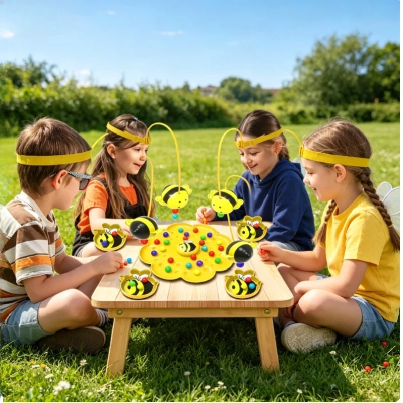 Little Bumblebee Multifunctional Board Game – Puzzle Fishing Toys, Interactive Educational Toy for Kids –Family Game